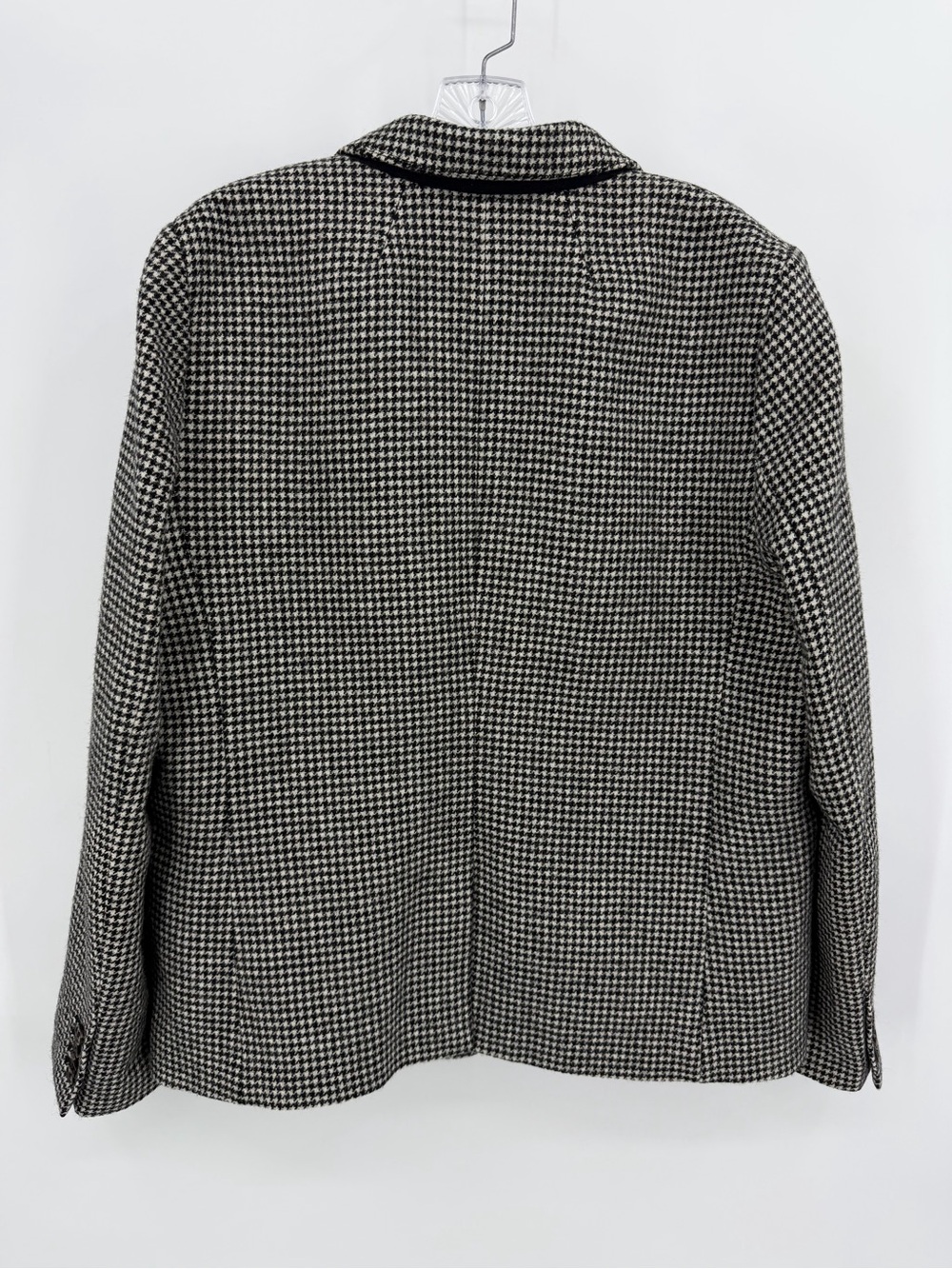 J. Crew Regent Houndstooth Wool Blazer Coat Black Ivory Size 16 - Picture 5 of 10